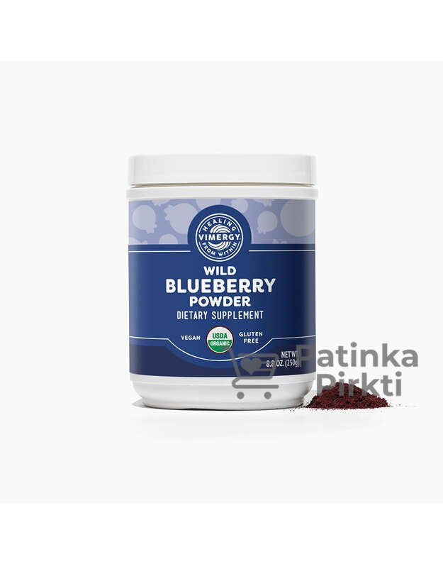 Laukinių mėlynių liofilizuotų milteliai (JAV), Vimergy, 250g