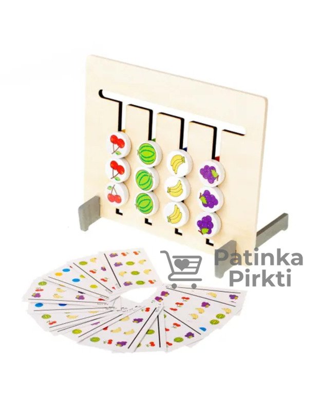 Medinis edukacinis žaislas Spalvos ir vaisiai, Montessori