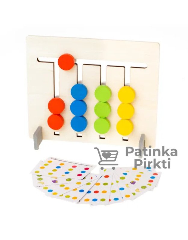 Medinis edukacinis žaislas Spalvos ir vaisiai, Montessori