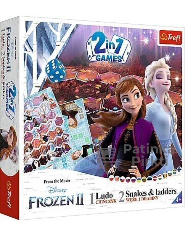 Stalo žaidimas 2 in 1 Trefl Ledo šalis 2 (Frozen 2) Ludo Snakes and Ladders/Gyvatėlės ir kopėčios