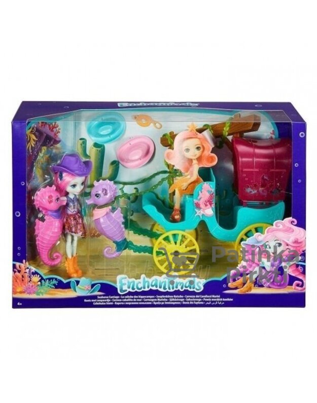 Enchantimals herojė Jūrų arkliukė Sandela su karieta