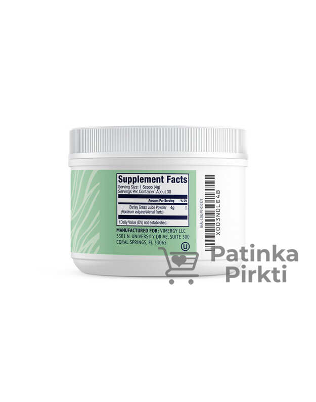 Miežių daigų sulčių milteliai (JAV), Vimergy, 120g 1