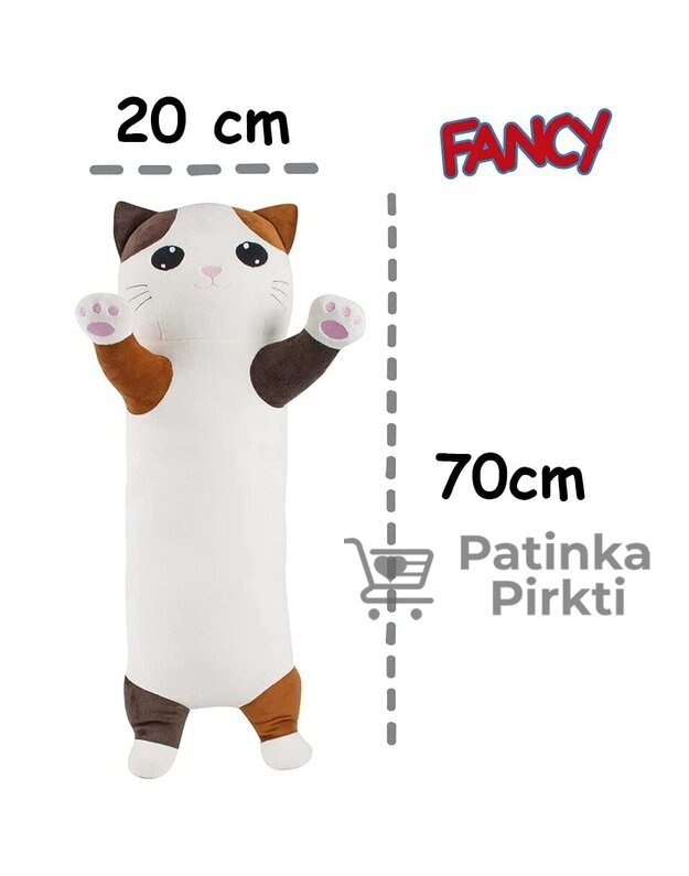 Pliušinis minkštas žaislas pagalvė katinas Dribsniukas 70 cm 