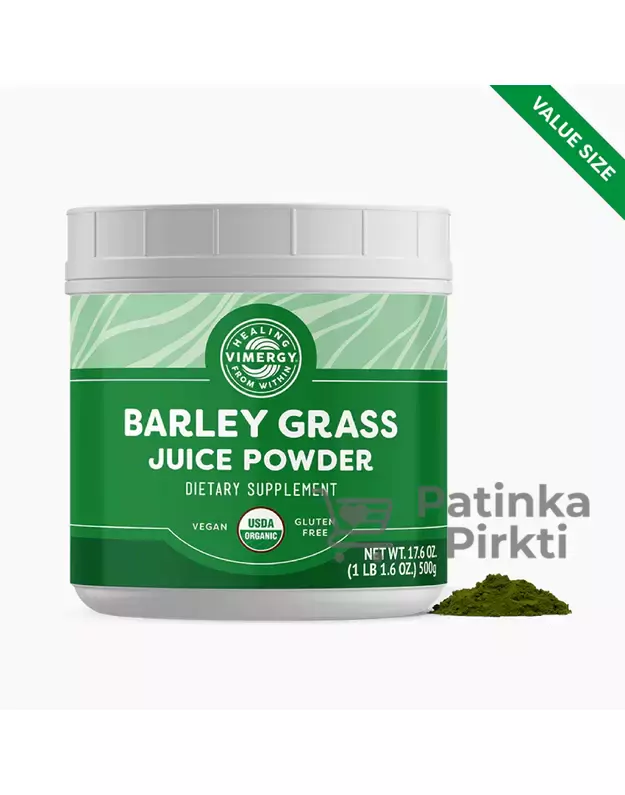 Miežių daigų sulčių milteliai (JAV), Vimergy, 500g