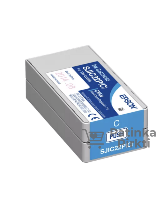Rašalo Kasetė Epson SJIC22P(C) Cyan ColorWorks C3500(TM-C3500) Spausdintuvui 