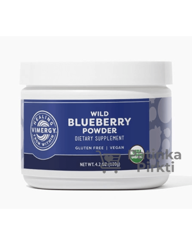 Laukinių mėlynių liofilizuotų milteliai (JAV), Vimergy, 120g