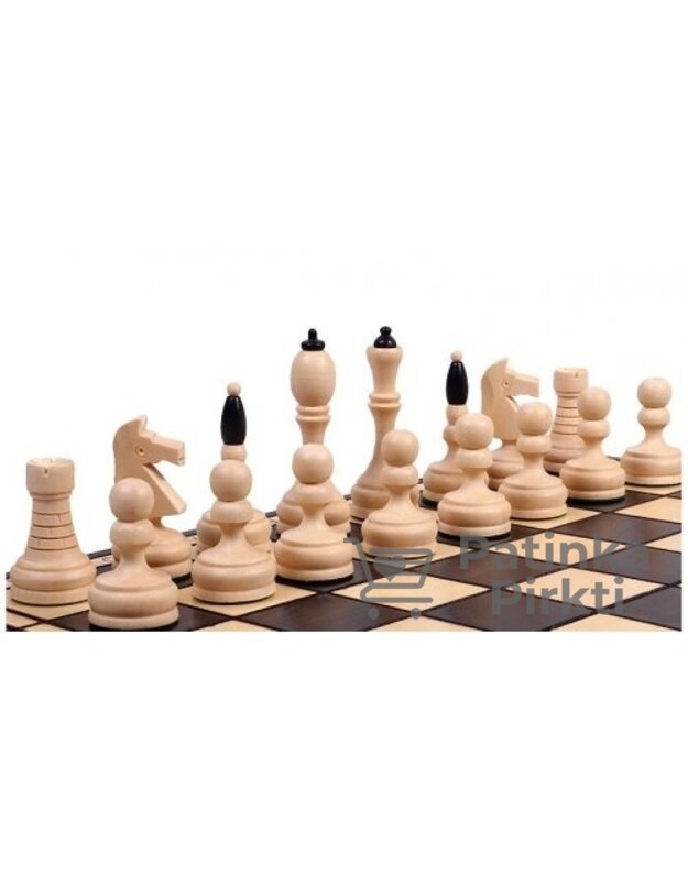 Šachmatai rankų darbo, mediniai, karaliaus aukštis 100mm, lenta 500x500mm, Chess Classic CH-127