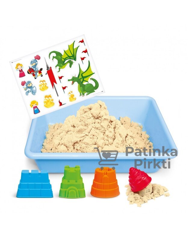 Kūrybinis rinkinys Išmanusis smėlis 1 kg su smėliadėže su 3 formelėmis