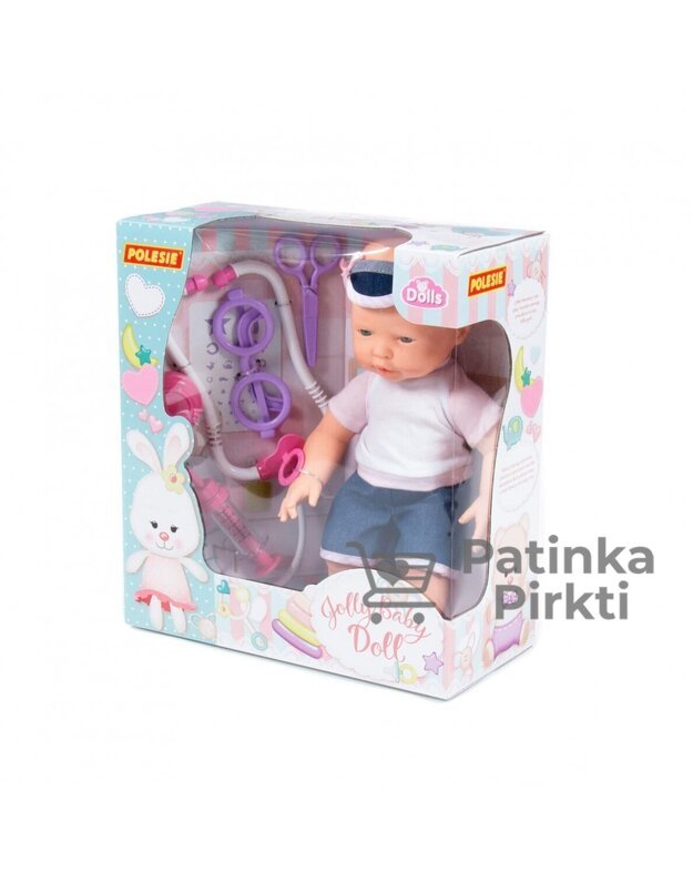 Kūdikis lėlė Lovely Baby Doll 35cm su gydytojo rinkiniu