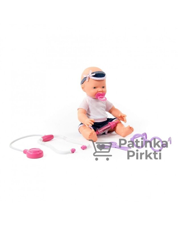 Kūdikis lėlė Lovely Baby Doll 35cm su gydytojo rinkiniu