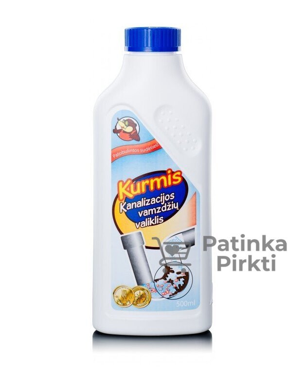 Kanalizacijos vamzdžių valiklis KURMIS, 500 ml