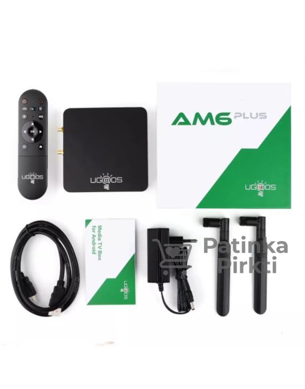 Multimedijos grotuvas Android TV BOX UGOOS AM6B Plus 4GB / 32GB juodas