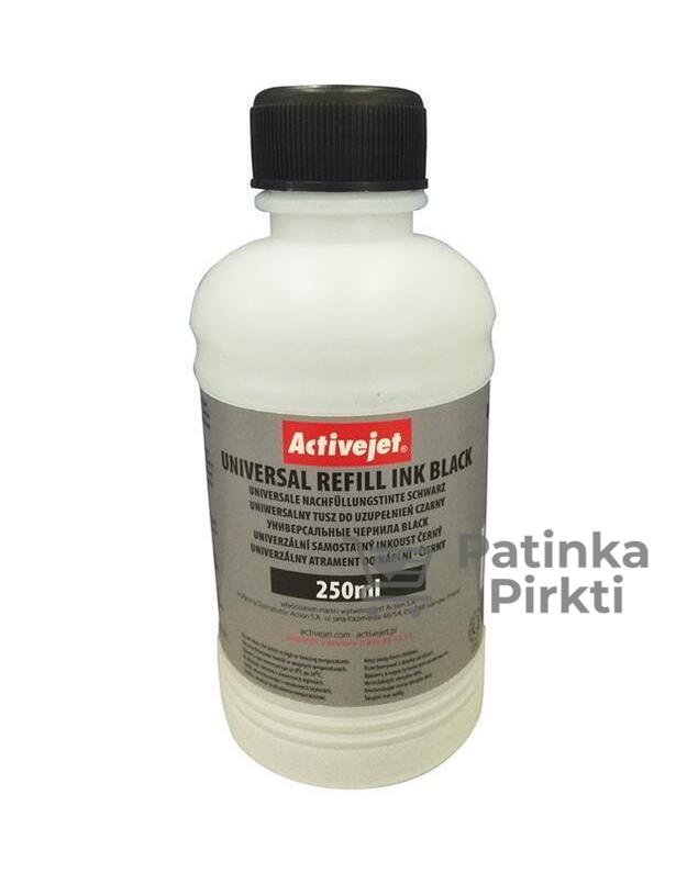 Kasetė rašaliniams spausdintuvams Universalus pildymo rašalas ActiveJet URB-250BK Juodas (250ml)