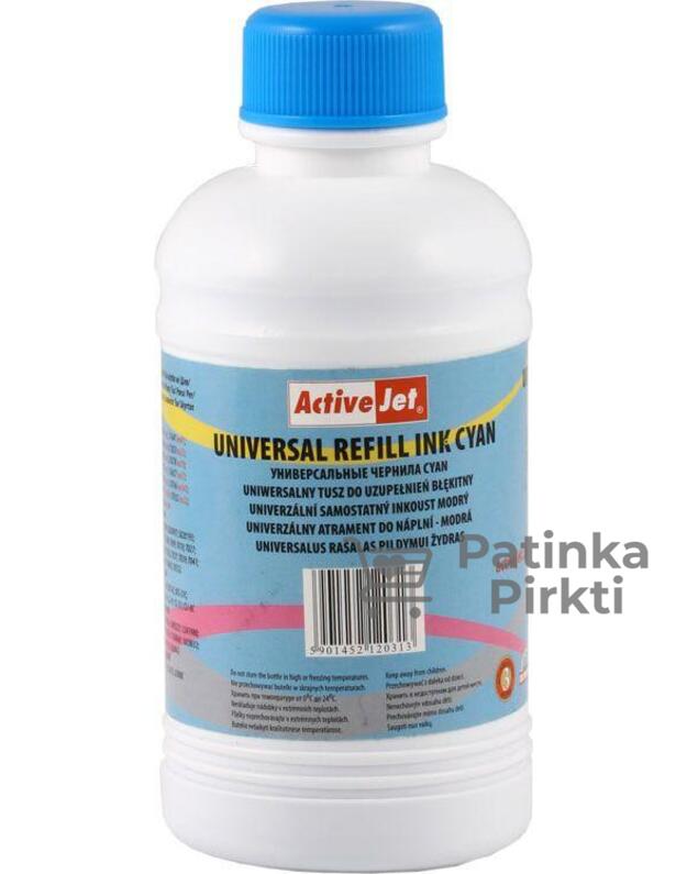 Kasetė rašaliniams spausdintuvams Universalus pildymo rašalas ActiveJet URB-250C žydras (250ml)