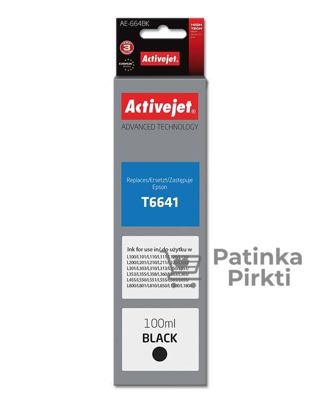 Rašalas ActiveJet AE-664Bk Juoda (Epson T6641)