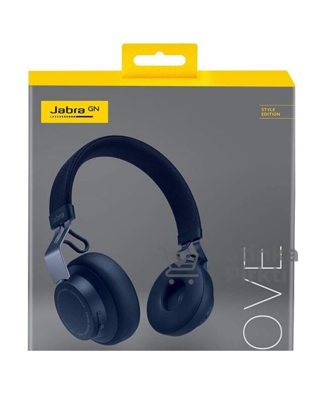  Ausinės Belaidės Bluetooth + 3.5mm jack + MIC + Navy spalvos + 14h muzikos klausymas,  Jabra Move Style Edition
