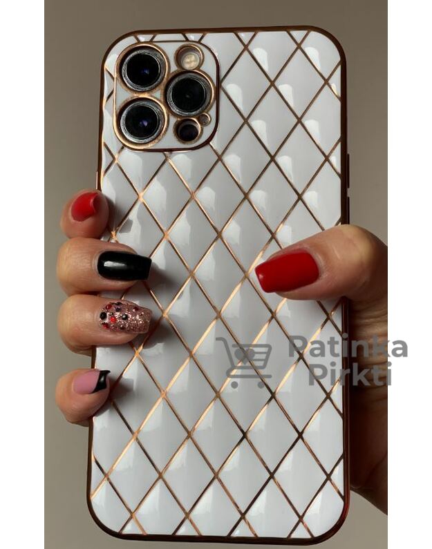 Dėkliukas telefonui iPhone 12 PRO MAX, prbangaus dizaino, silikoninis, deimantinio stiklo stilius