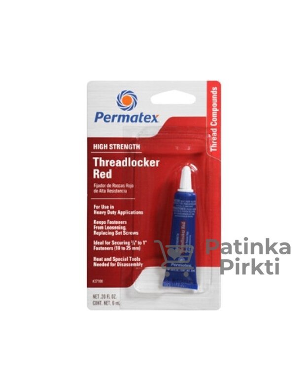 Fiksatorius sriegių stiprus (raudonas) Permatex 27100 6ml