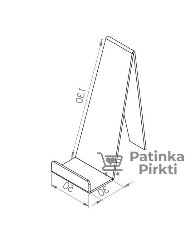 Laikiklis Stovelis Mobiliam Telefonui 90x50x130 mm iš Plastiko Skaidrus ant stalo