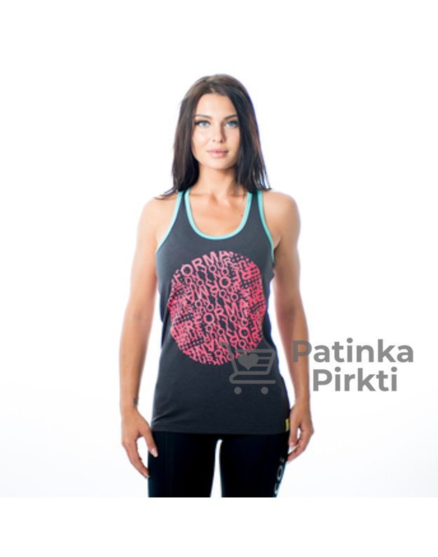 Dcore Tag Contrast Tank Juoda-Violetinė