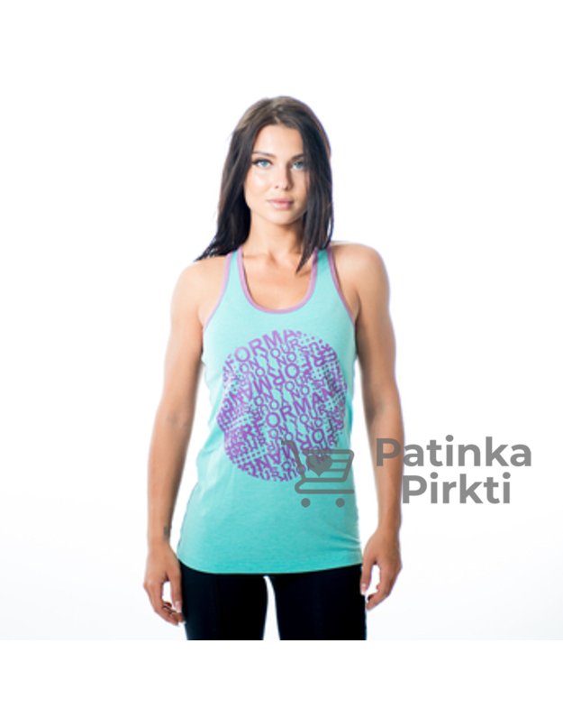 Dcore Tag Contrast Tank Turkis-Juoda