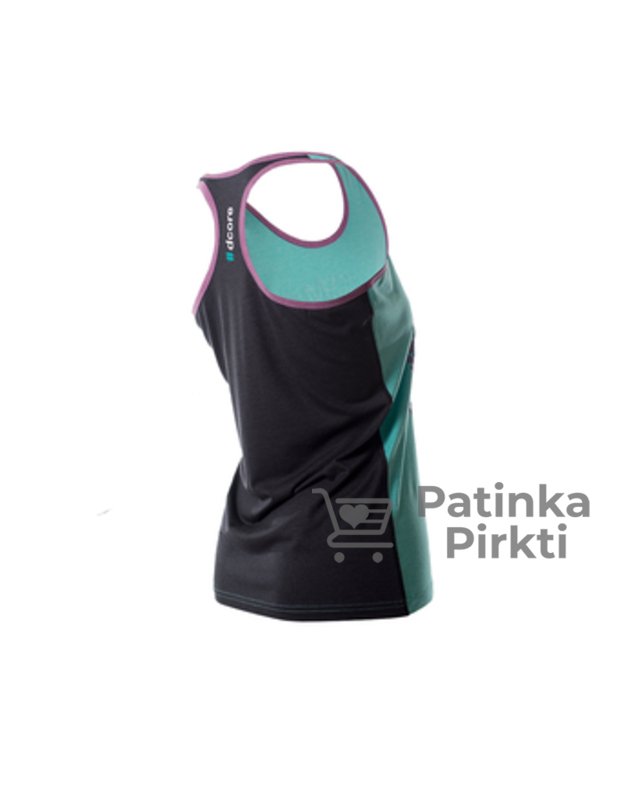 Dcore Tag Contrast Tank Turkis-Juoda