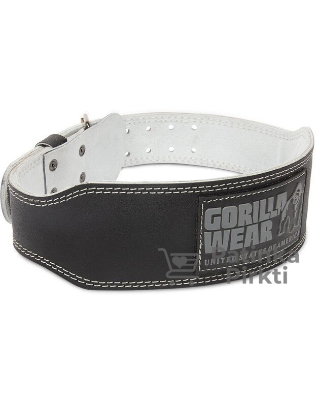 Gorilla Wear 4 INCH Padded Leather Belt - Black/Gray