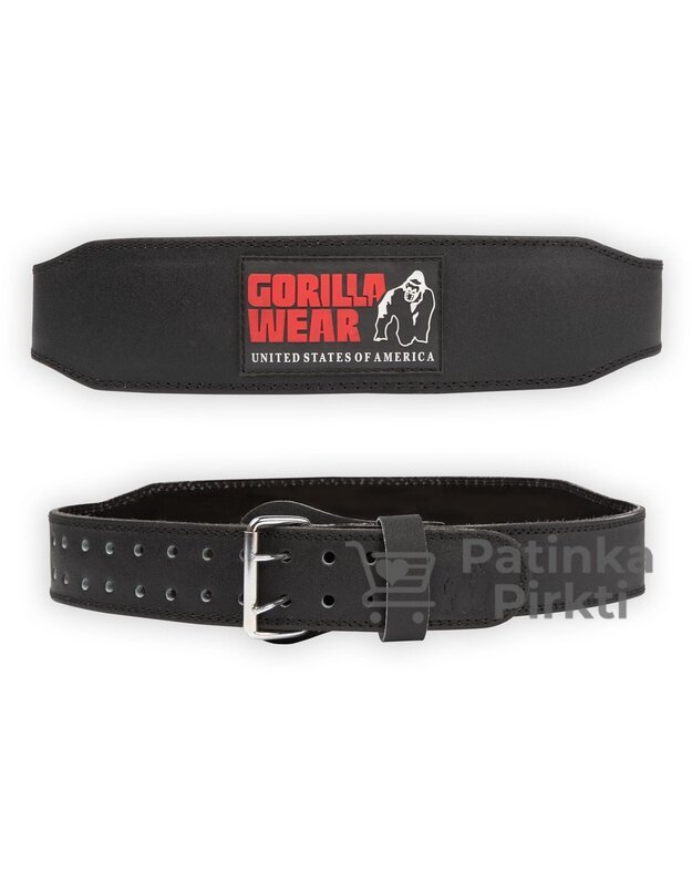 Gorilla Wear 4 INCH Padded Leather Belt - Black/Red