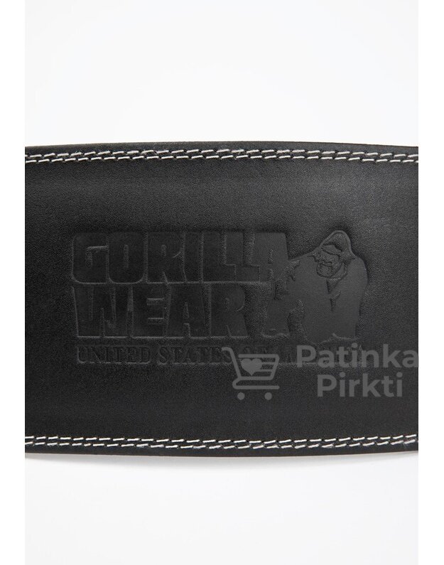 Gorilla Wear 6 Inch Padded Leather Lifting Belt - Black/Black