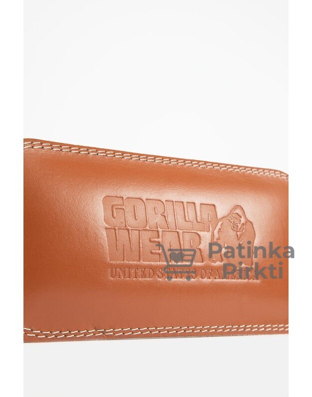 Gorilla Wear 6 Inch Padded Leather Lifting Belt - Brown