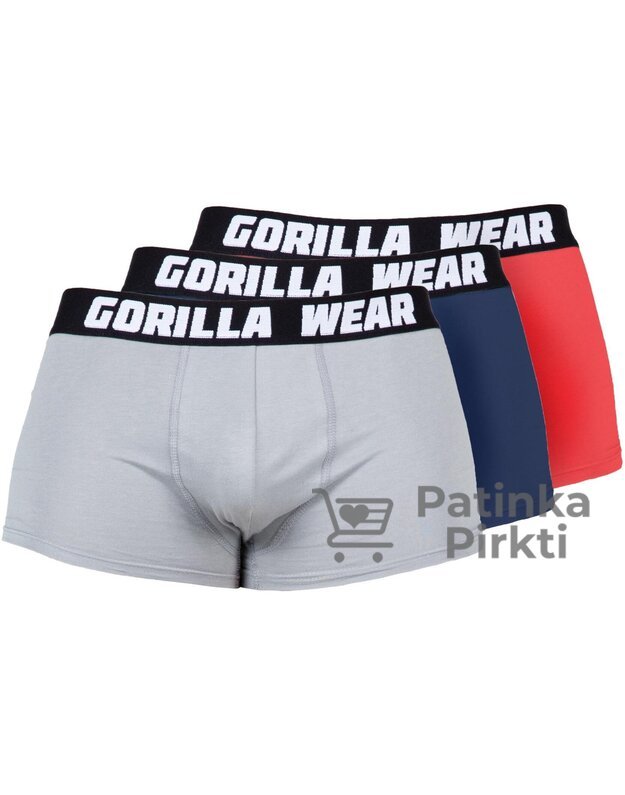 Gorilla Wear Apatiniai 3 vnt skirtingų spalvų - Gray/Navy/Red