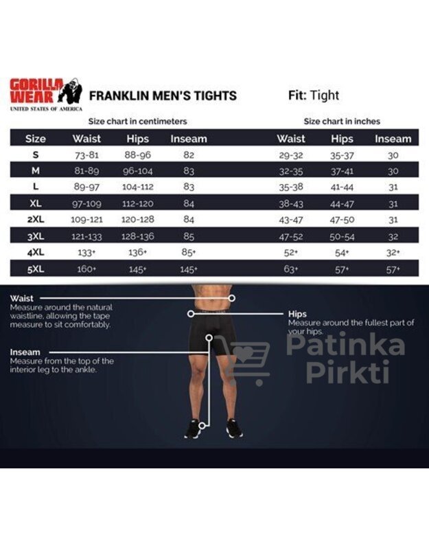 Gorilla Wear Franklin Men s Tights - Black/Gray
