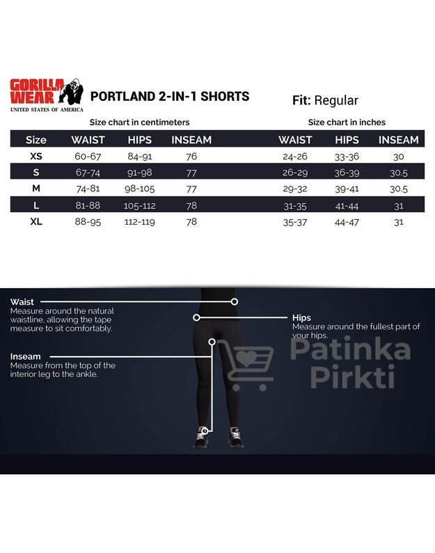 Gorilla Wear Portland 2-In-1 Shorts - Black