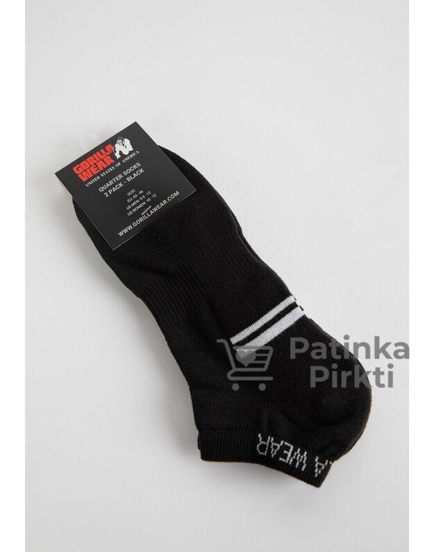 Gorilla Wear Quarter Socks 2-Pack - Black