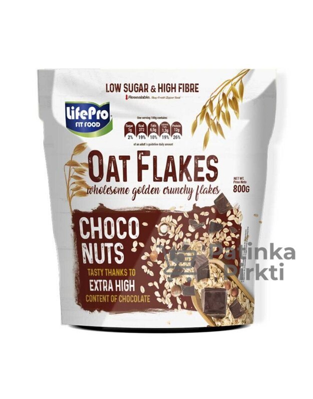 Life Pro Fit Food Avižiniai dribsniai Choco Nut 800 gr