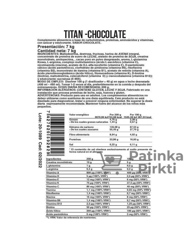 Life Pro Titan 7kg (masės auginimui)