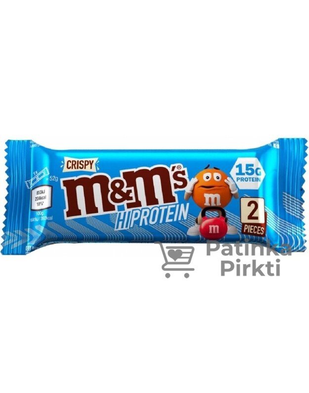 M&amp M Hi-Protein Bar Crispy 52g