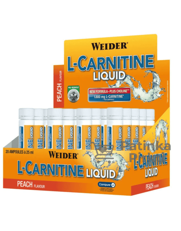 Weider  Weider L-Carnitine Liquid, Peach - 20 x 25 ml.