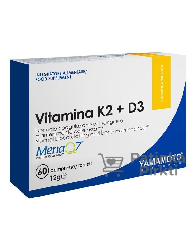 Yamamoto Nutrition Vitaminai K2 + D3 60 tab.